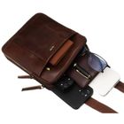 Zestaw, Torba listonoszka, Etui na klucze, brązowy, skórzany, Peterson