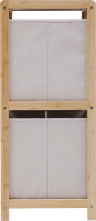 5five Simply Smart, Tidy, regał bambusowy z dwoma materiałowymi koszami, 34,7-33-77,5 cm