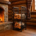 Adler, stojak na drewno kominkowe z zestawem narzędzi