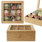 Aromelio, Nove, pojemnik na herbatę, bambusowy, 9 przegródek