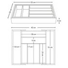 Aromelio, Vario, rozkładany organizer na sztućce, bambusowy, 53-33-43 cm