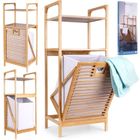 Bathroom Solutions, regał łazienkowy z koszem na pranie, bambusowy