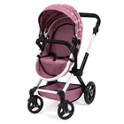 Bayer Design, Xeo Combi, głęboki wózek dla lalek z torbą, różowy w gwiazdki