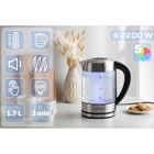 Berdsen, czajnik elektryczny, szklany z regulacją temperatury, 1,7l, 2200W, BD-714