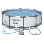 Bestway, basen stelażowy z pompą filtrującą i akcesoriami, okrągły, 100-366 cm, zestaw 17w1