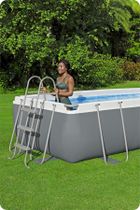 Bestway, basen stelażowy z pompą filtrującą i akcesoriami, prostokątny, 404-201-100 cm, zestaw 18w1