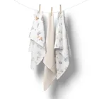 Bocioland, pieluszki muślinowe, marszczone, beżowe, 70-70 cm, 3 szt.