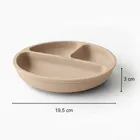 Bocioland, silikonowy talerzyk z przyssawkami i przegródkami, beżowy