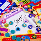 Carotina, Pociąg z grami edukacyjnymi, 8 gier z suchościeralnym pisakiem