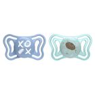 Chicco, Physioforma Light, smoczek uspokajający, silikonowy, niebieski, 6-16 m, 2 szt.