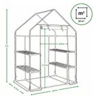 Edenia, Miva, mini szklarnia foliowa z półkami, 73-143-195 cm