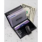 Etui na dokumenty, czarne, skórzane, Rovicky