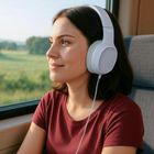 Hama, Fun C, słuchawki przewodowe, nauszne, z mikrofonem, USB‑C, białe