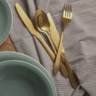 Homla, Abele, sztućce, matowe złote, 16 szt.