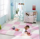 Humbi, mata piankowa, puzzle, róż, grafit, szary, 60-60 cm, 9 szt.