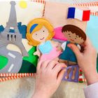 Jolly Designs. Dookoła Świata. Książeczka sensoryczno-manipulacyjna