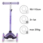 Kidwell, Uno, hulajnoga 3-kołowa LED, balansowa, fioletowa