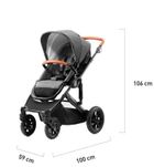Kinderkraft, Prime, wózek wielofunkcyjny 3w1, szary