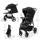 Kinderkraft, Trig 3, wózek spacerowy z tacką, Onyx Black