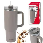 Klausberg, kubek termiczny, z rączką i słomką, stalowy, 1100 ml, kb-7943