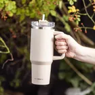 Klausberg, kubek termiczny, z rączką i słomką, stalowy, 1100 ml, kb-7944