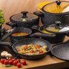 Klausberg, zestaw garnków marmurkowych, 12 elementów, kb-7966