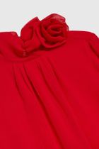 Koszula damska z długim rękawem, czerwona, Moodo