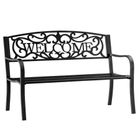 Lean Toys, ławka ogrodowa, metalowa, czarna, 127 cm