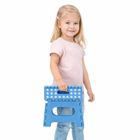 Lean Toys, stołek, składany podnóżek antypoślizgowy, niebieski, 24-19 cm