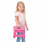 Lean Toys, stołek, składany podnóżek antypoślizgowy, różowy, 24-19 cm