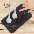 Maclean, listwa zasilająca, 4 gniazda + 3XUSB, 110-240V, AC 50/60HZ, 2.1A, MAX 2500W, 1,5M, czarna, MCE392 B