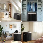 Massido, bambusowy kosz na pranie z pokrywą, 150l