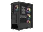 Natec, Fury Shobo SH4F RGB Midi Tower, obudowa komputerowa z oknem, czarna