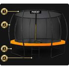 Neo-Sport, trampolina ogrodowa profilowana, z siatką wewnętrzną, 12ft/374 cm