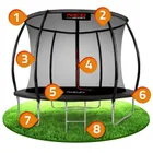 Neo-Sport, trampolina ogrodowa, profilowana, z siatką wewnętrzną, 8ft/252 cm