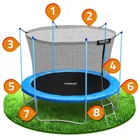 Neo-Sport, trampolina ogrodowa siatka wewnętrzna i drabinką, 252 cm