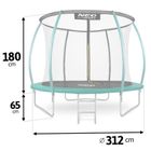 Neo-Sport, trampolina ogrodowa z siatką, profilowanymi słupkami i drabinką, 312 cm