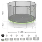 Neo-Sport, trampolina ogrodowa z siatką zewnętrzną i drabinką, 183 cm