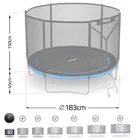 Neo-Sport, trampolina ogrodowa z siatką zewnętrzną i drabinką, 6ft/183 cm