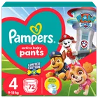 Pampers, Psi Patrol, Pants, pieluchomajtki, rozmiar 4, 9-15 kg, 72 szt.