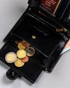 Portfel, czarny, skórzany, Peterson