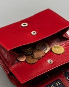 Portfel, czerwony, skórzany, Peterson
