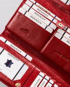 Portfel, czerwony, skórzany, RFID, Rovicky