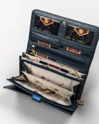 Portfel, niebieski, skórzany, Peterson