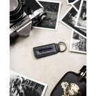 Portfel z brelokiem, czarny, skórzany, Peterson