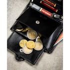 Portfel z brelokiem, czarny, skórzany, Peterson