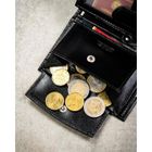 Portfel z brelokiem, czarny, skórzany, Peterson