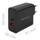 Qoltec, Super Quick PD, ładowarka, 1XUSB-C, 1XUSB, 65W, 5-20V, 1.5-3.25A, czarna