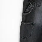 Regulowane grafitowe jeansy unisex o kroju super baggy NOWEAR