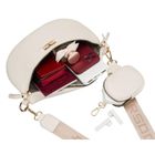 Saszetka na biodro, nerka, jasnobeżowa, skóra ekologiczna, Peterson